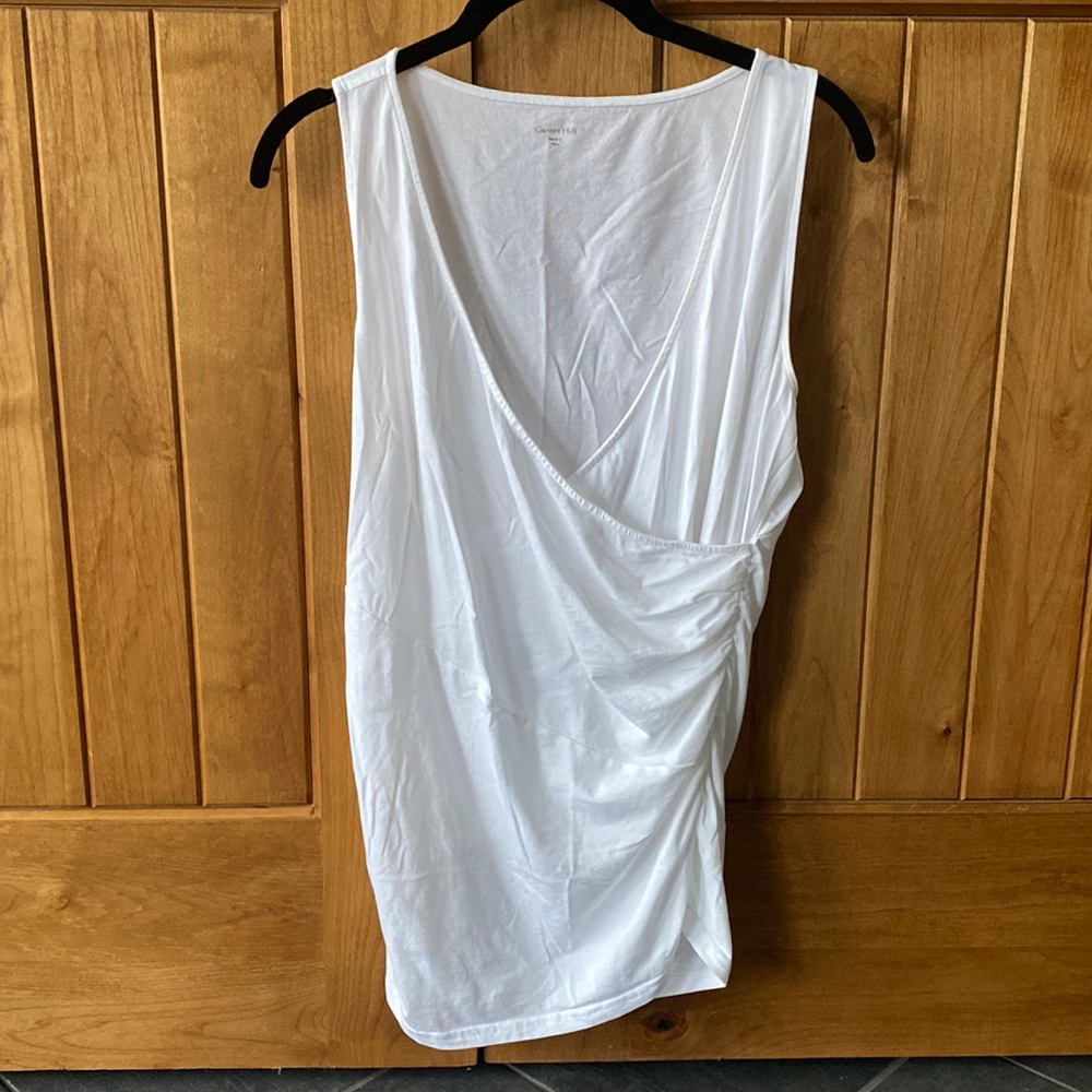 Garnet Hill Ruched White Tank